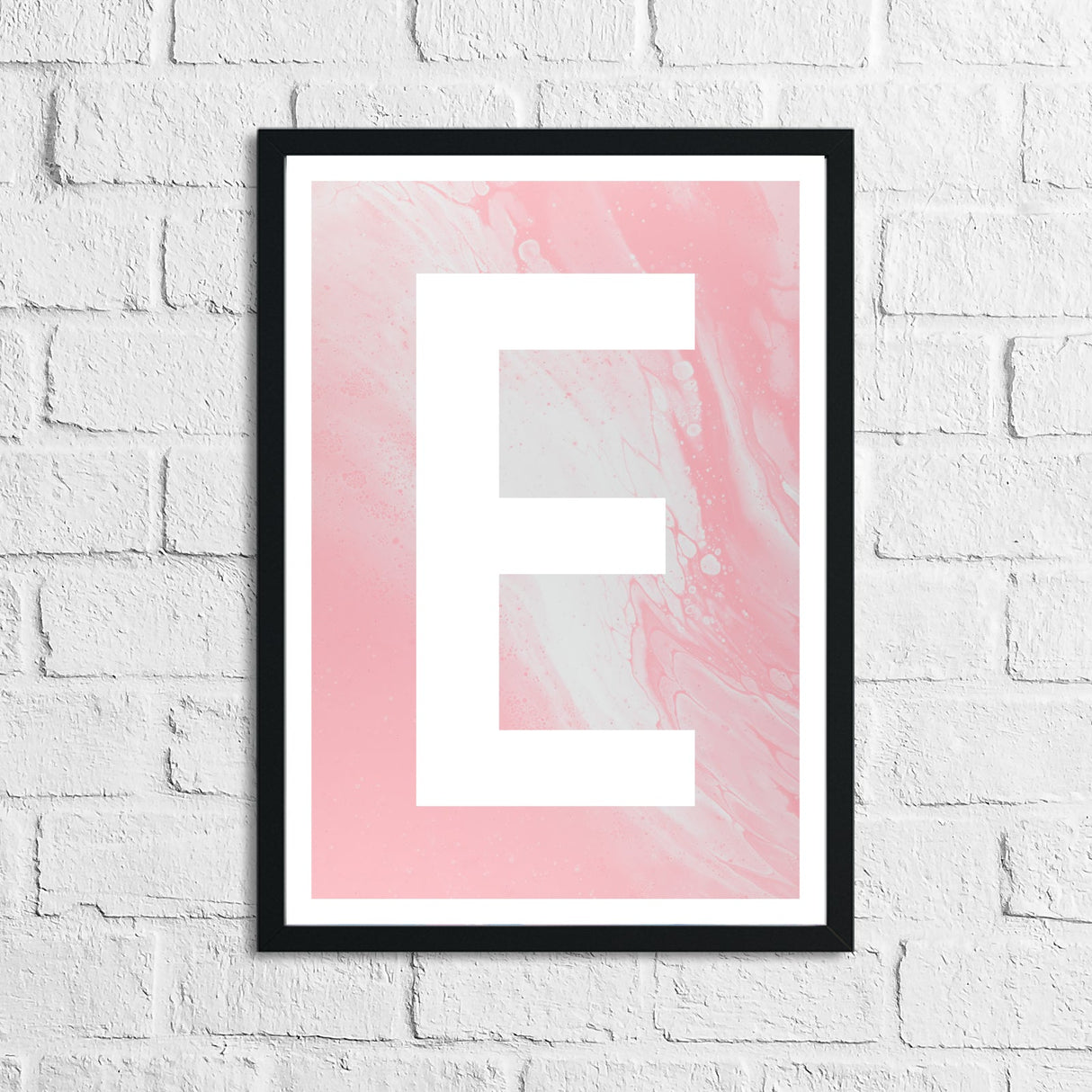 Personalised Pink Marble Initial Children's Teenager Room Wall Decor Print by WinsterCreations™ Official Store