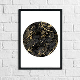 Black Gold Circle Home Simple Home Wall Decor Print by WinsterCreations™ Official Store