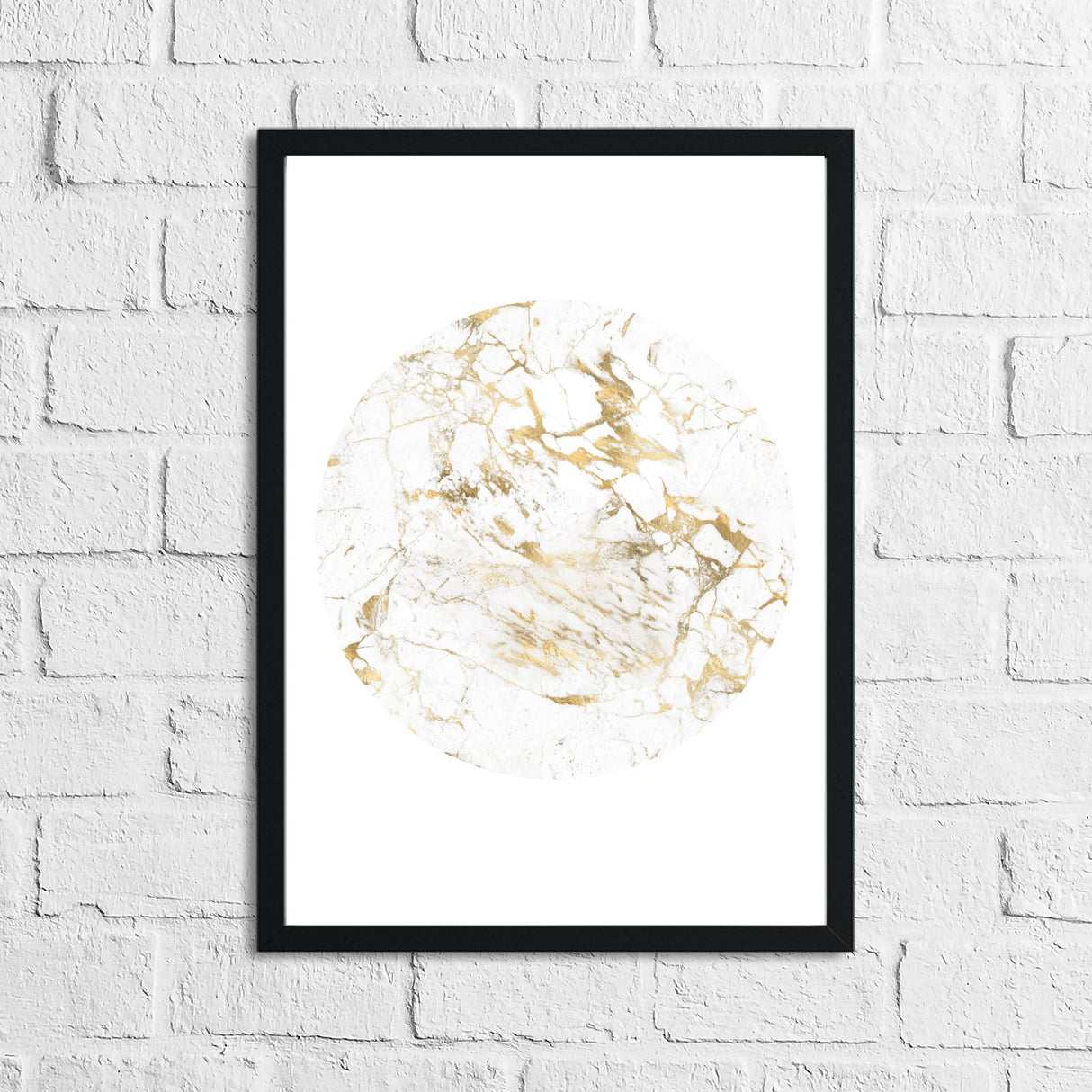 Marble White Gold Circle Home Simple Home Wall Decor Print by WinsterCreations™ Official Store