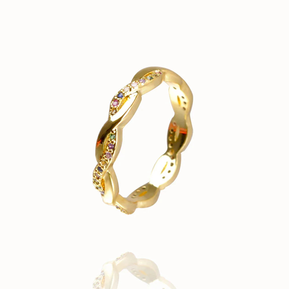 Serene Rainbow Ring Gold by Marigold Shadows