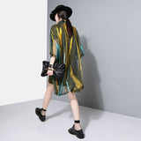 Reece Sheer Shimmer Shirt Dress - Gold Green by Marigold Shadows