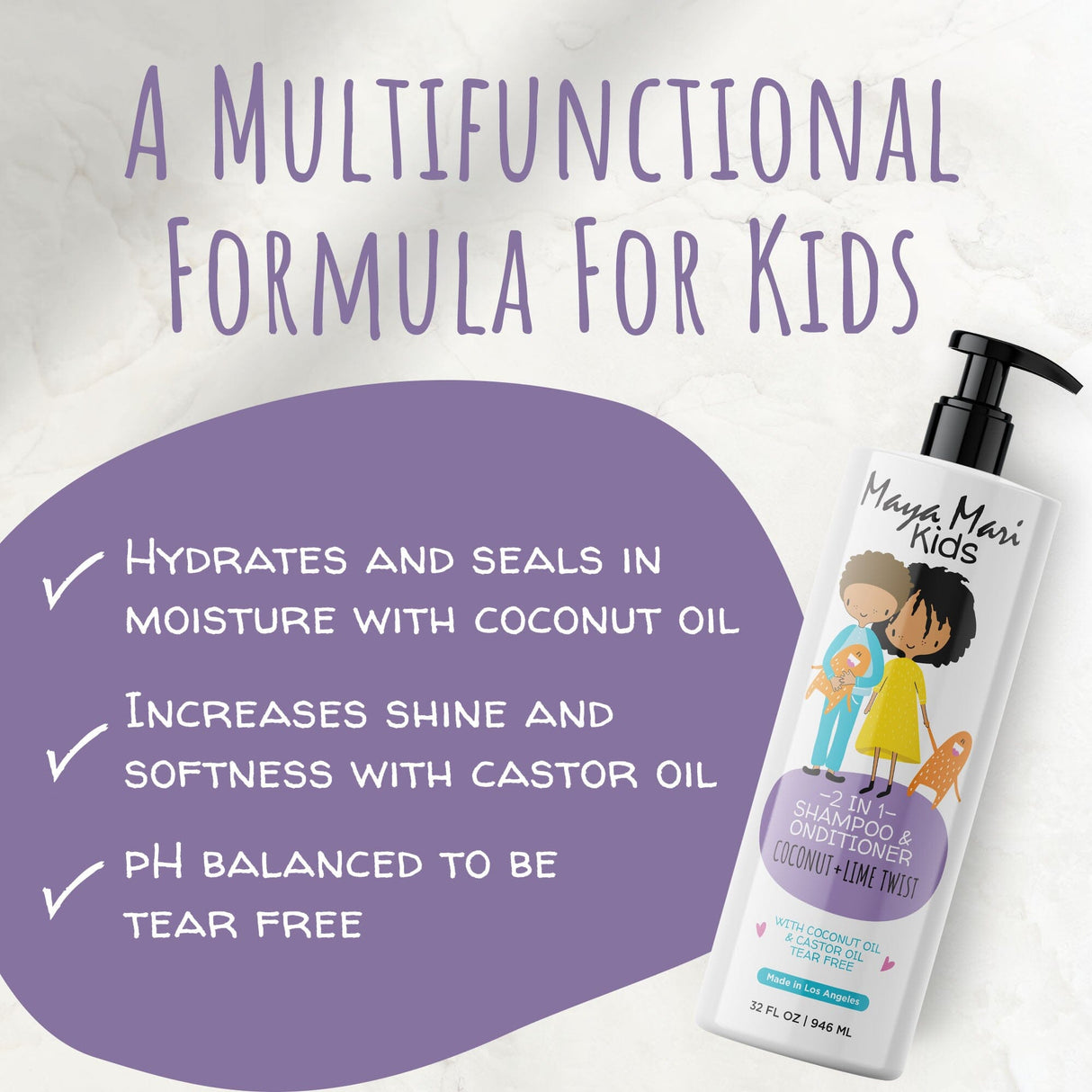 Maya Mari Kids Curly Hair Set for Coilies, Curlies, and Flyaways: 2in1 Shampoo, Leave-In Conditioner, and Hair Gel - Perfect for Your Little One's Curly and Wavy Hair! by  Los Angeles Brands