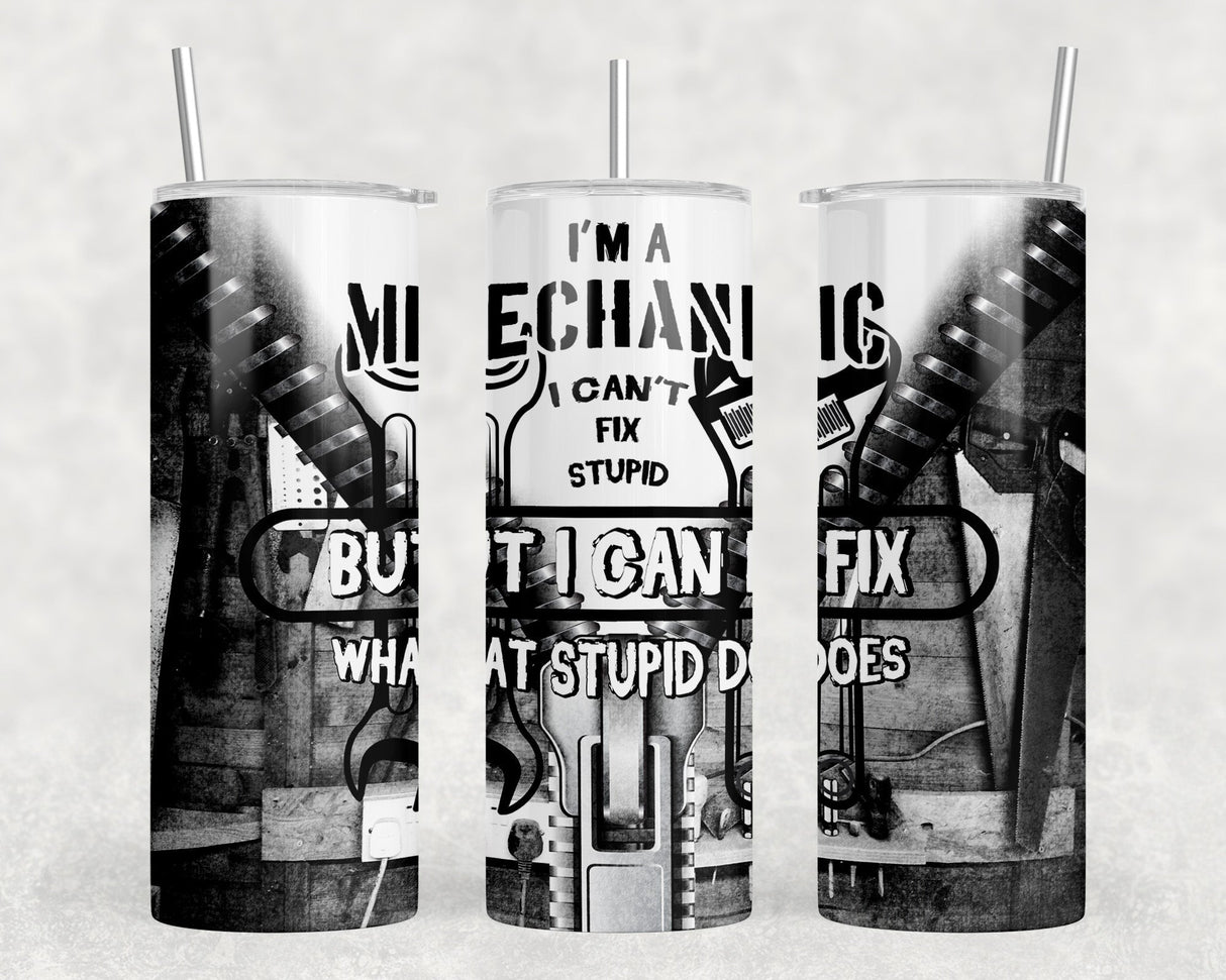 Mechanic - 20 oz Steel Skinny Tumbler - Optional Blue Tooth Speaker - Speaker Color will Vary by Rowdy Ridge Co