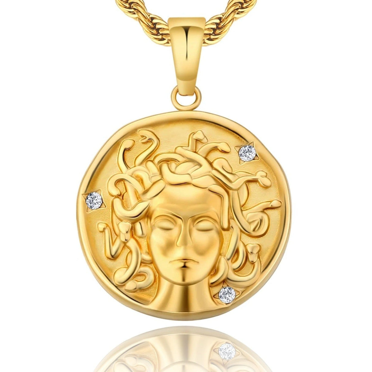 Medusa Head Coin Pendant Necklace by Bling Proud | Urban Jewelry Online Store