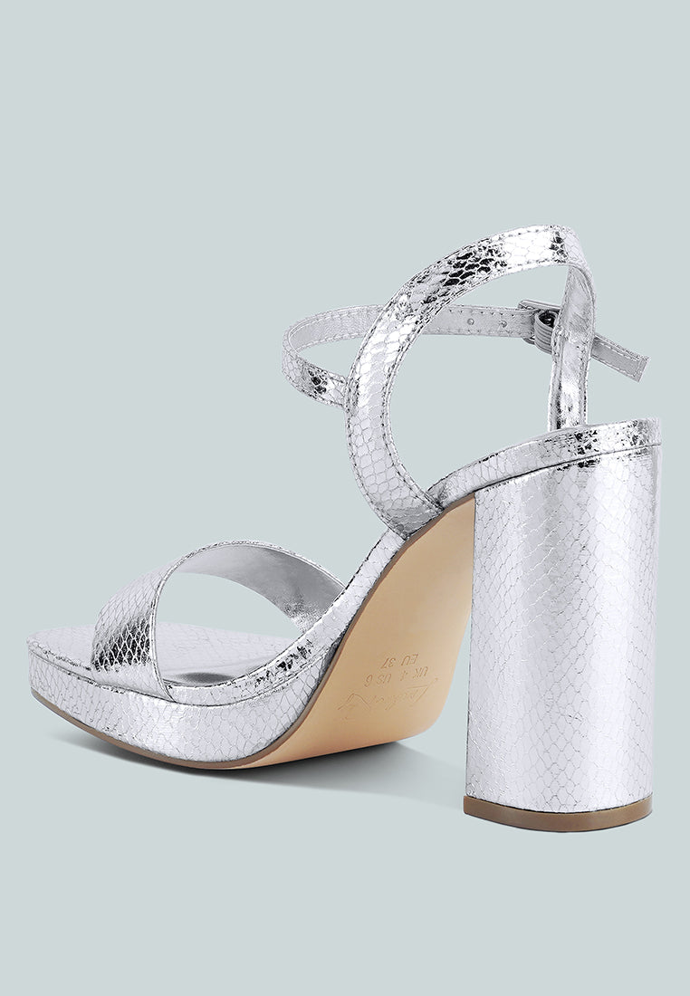 merengue textured high block heel sandals by London Rag