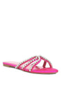 Mezzie Dimante Strap Flat Sandals - Vysn