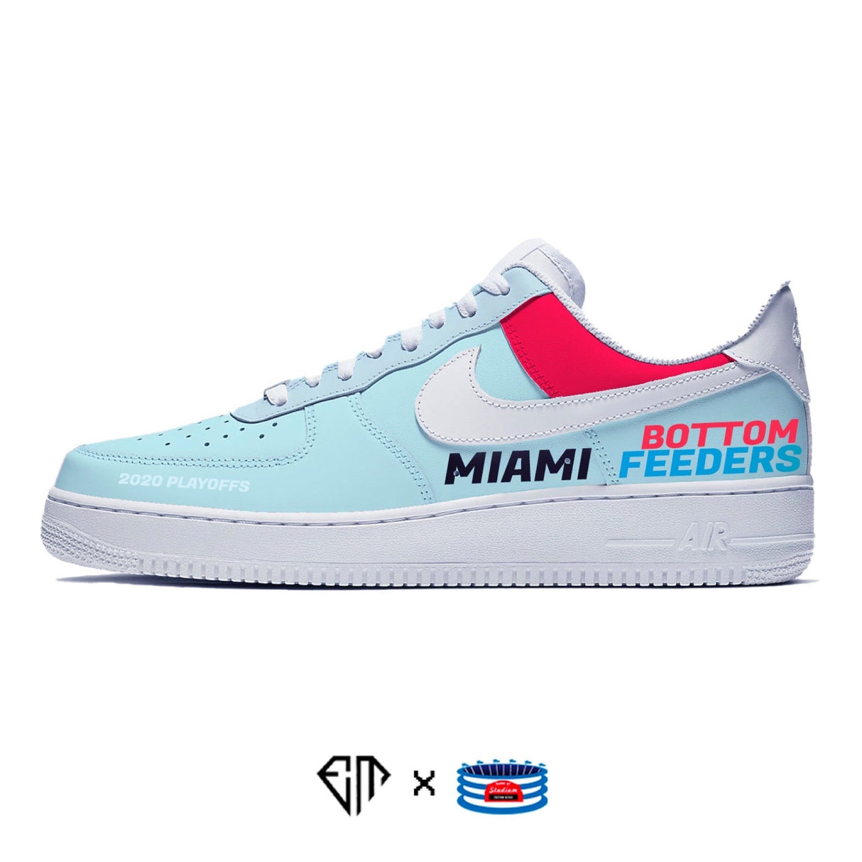 "Miami Bottom Feeders" Nike Air Force 1 Low Shoes by Stadium Custom Kicks