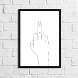 Middle Finger Hand Humorous Funny Bathroom Wall Decor Print by WinsterCreations™ Official Store