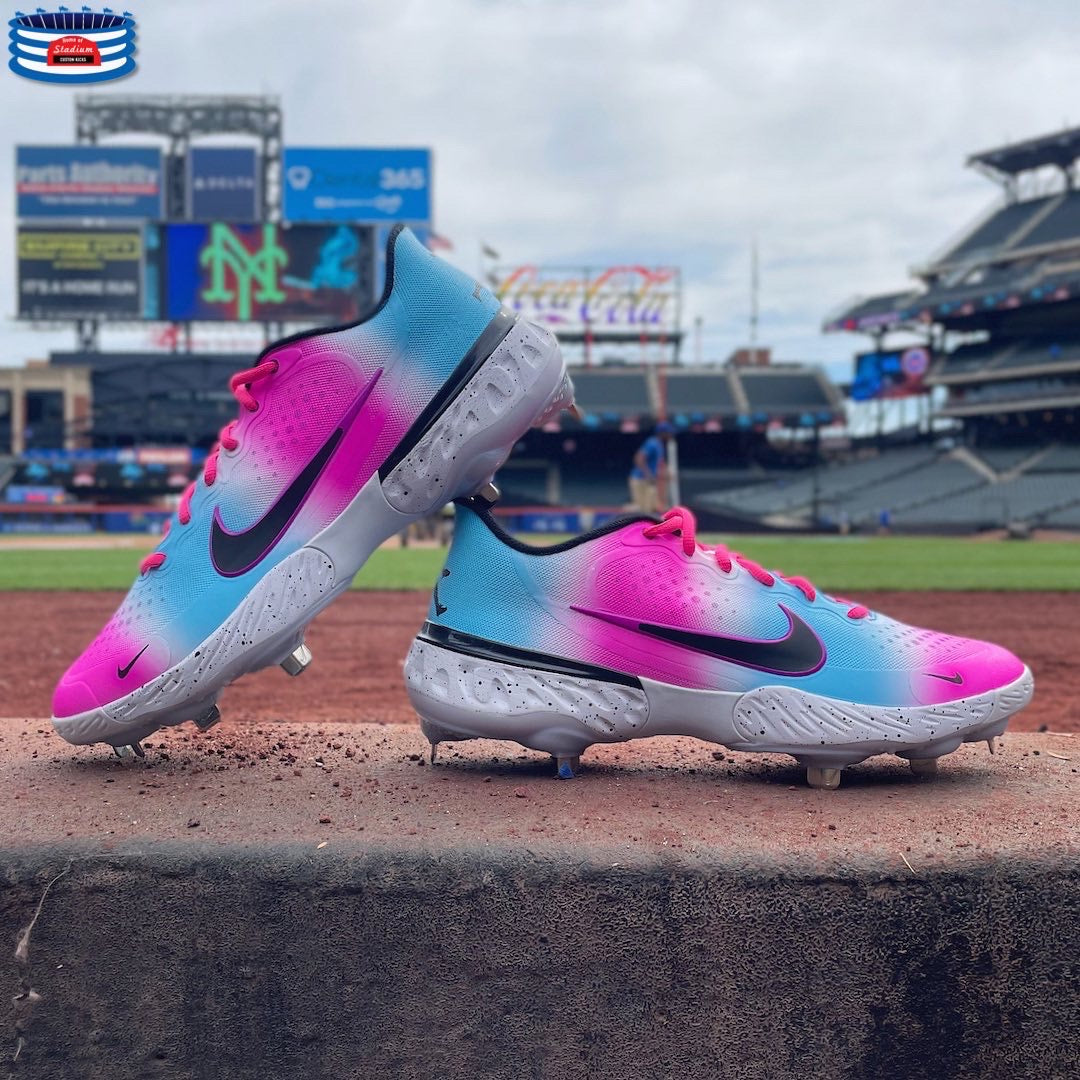 "Miggy Nights" Nike Alpha Huarache Elite 3 Low Cleats by Stadium Custom Kicks