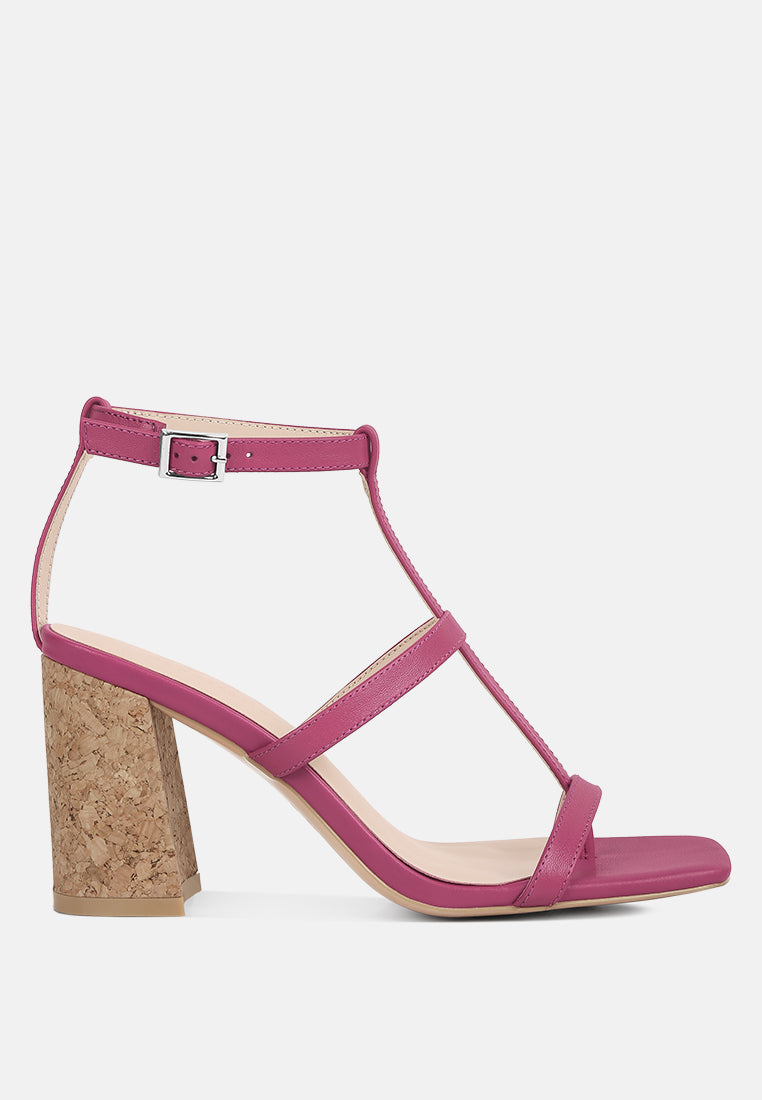 mirabella open square toe block heel sandals by London Rag