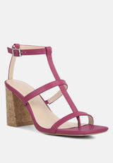 mirabella open square toe block heel sandals by London Rag