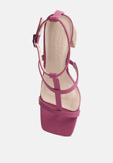 mirabella open square toe block heel sandals by London Rag