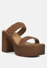 misaki woven suede strap platform sandals by London Rag