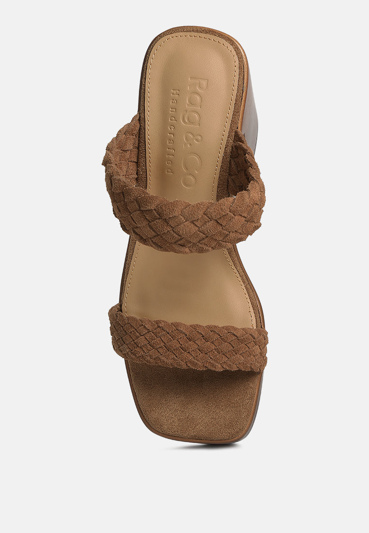 misaki woven suede strap platform sandals by London Rag