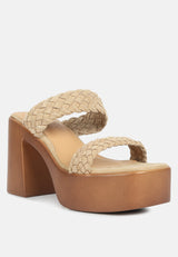 misaki woven suede strap platform sandals by London Rag