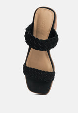 misaki woven suede strap platform sandals by London Rag