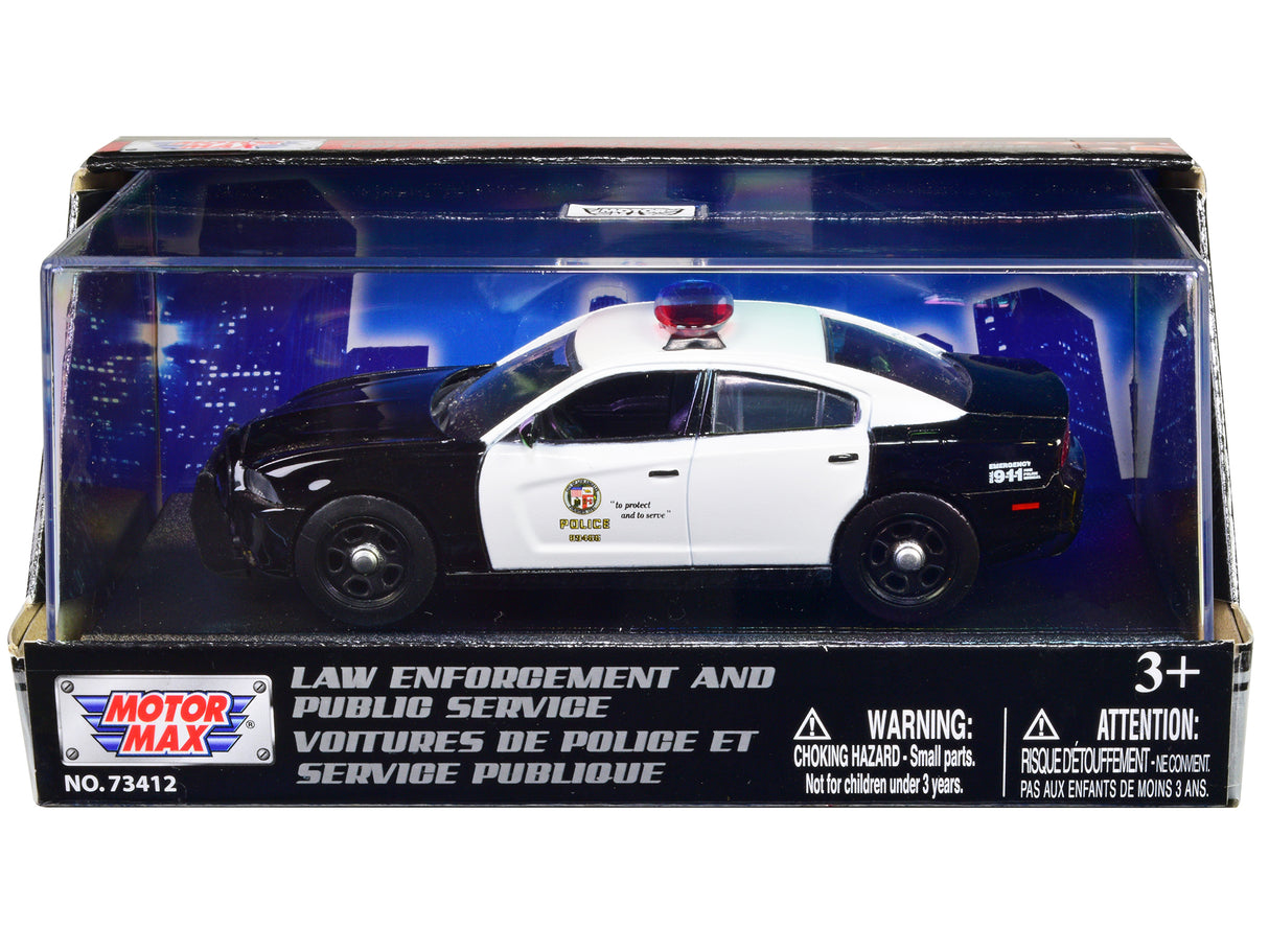 2011 Dodge Charger Pursuit Black and White "LAPD (Los Angeles Police Department)" 1/43 Diecast Model Car by Motormax