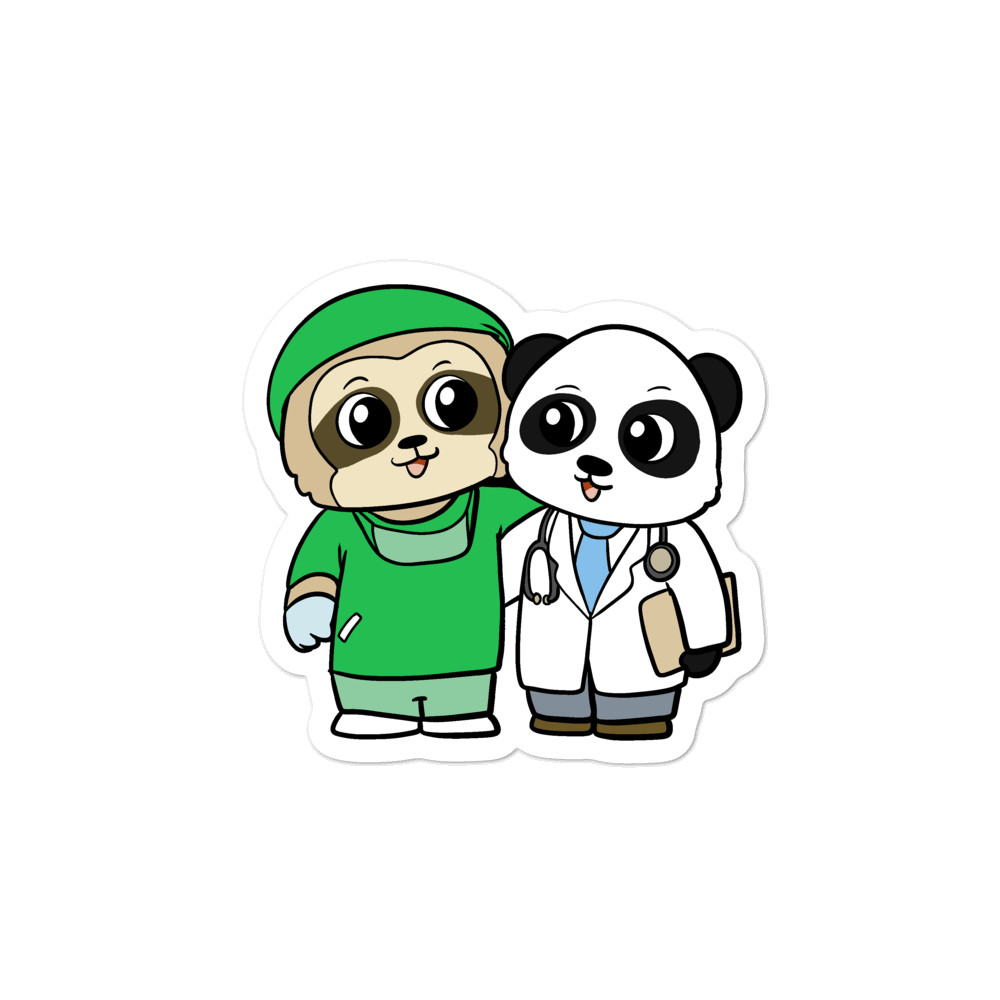 Doctor and Surgeon Cartoon - Bubble-free stickers by Proud Libertarian