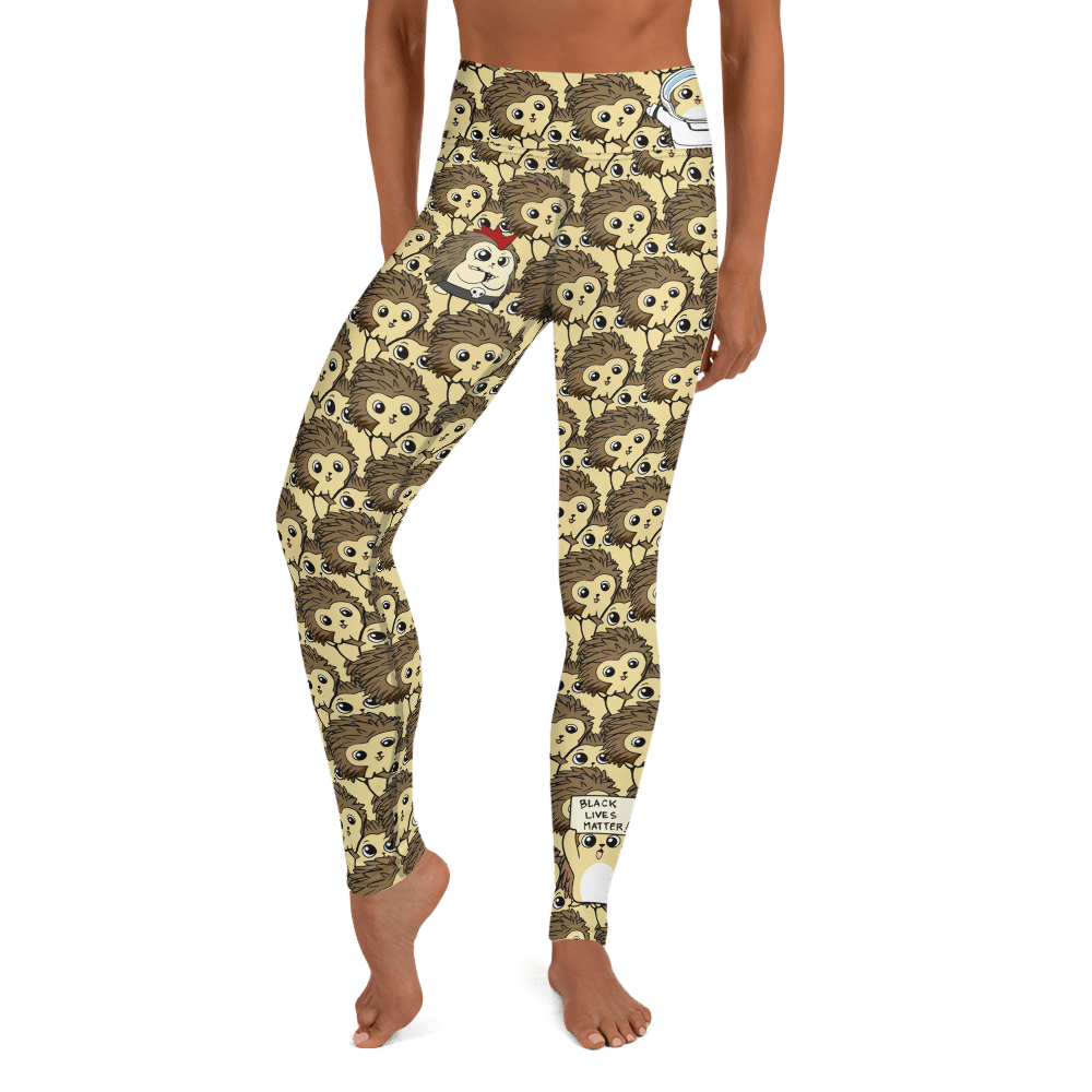 Libertarian Party Cartoon Porcupine Yoga Leggings by Proud Libertarian