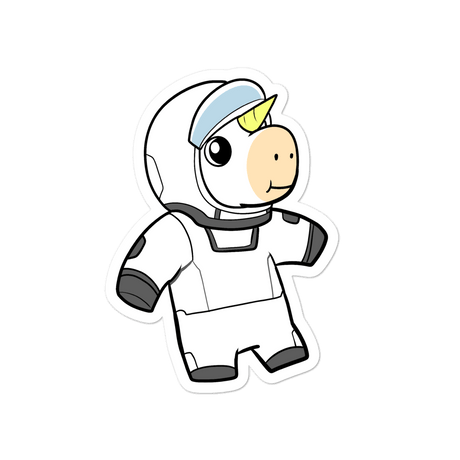 Space Unicorn Cartoon - Bubble-free stickers by Proud Libertarian