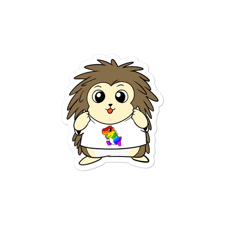 LGBTQ Tyrannosaurus Rex Cartoon Porcupine - Bubble-free stickers by Proud Libertarian