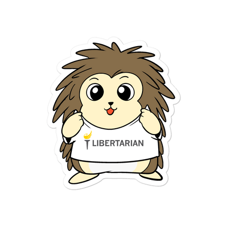 Libertarian Party Cartoon Porcupine - Bubble-free stickers by Proud Libertarian