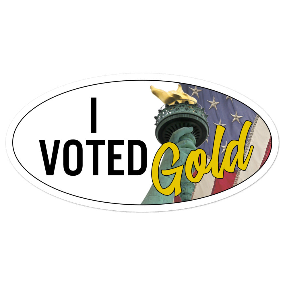 I Voted Gold - Large Vote Stickers (Design 2) by Proud Libertarian