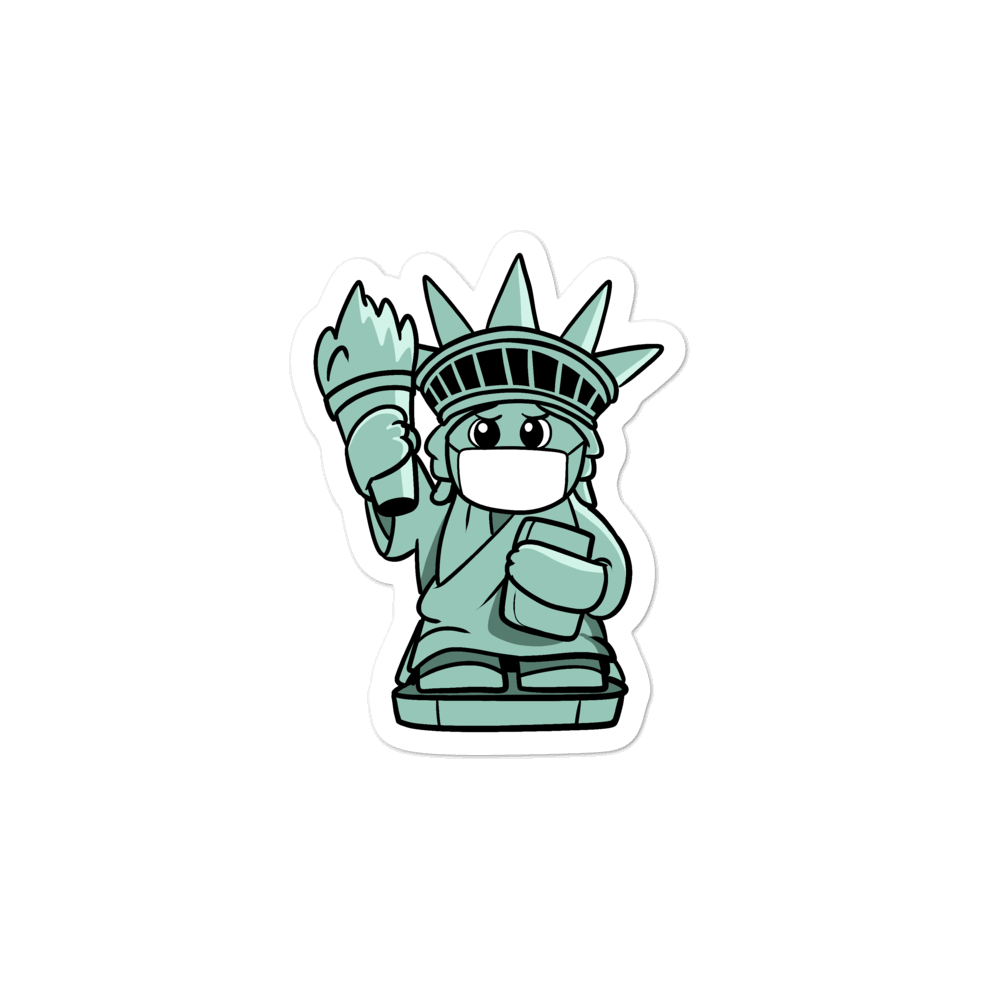 Masked Liberty Cartoon - Bubble-free stickers by Proud Libertarian