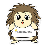 Libertarian Party Cartoon Porcupine - Bubble-free stickers by Proud Libertarian