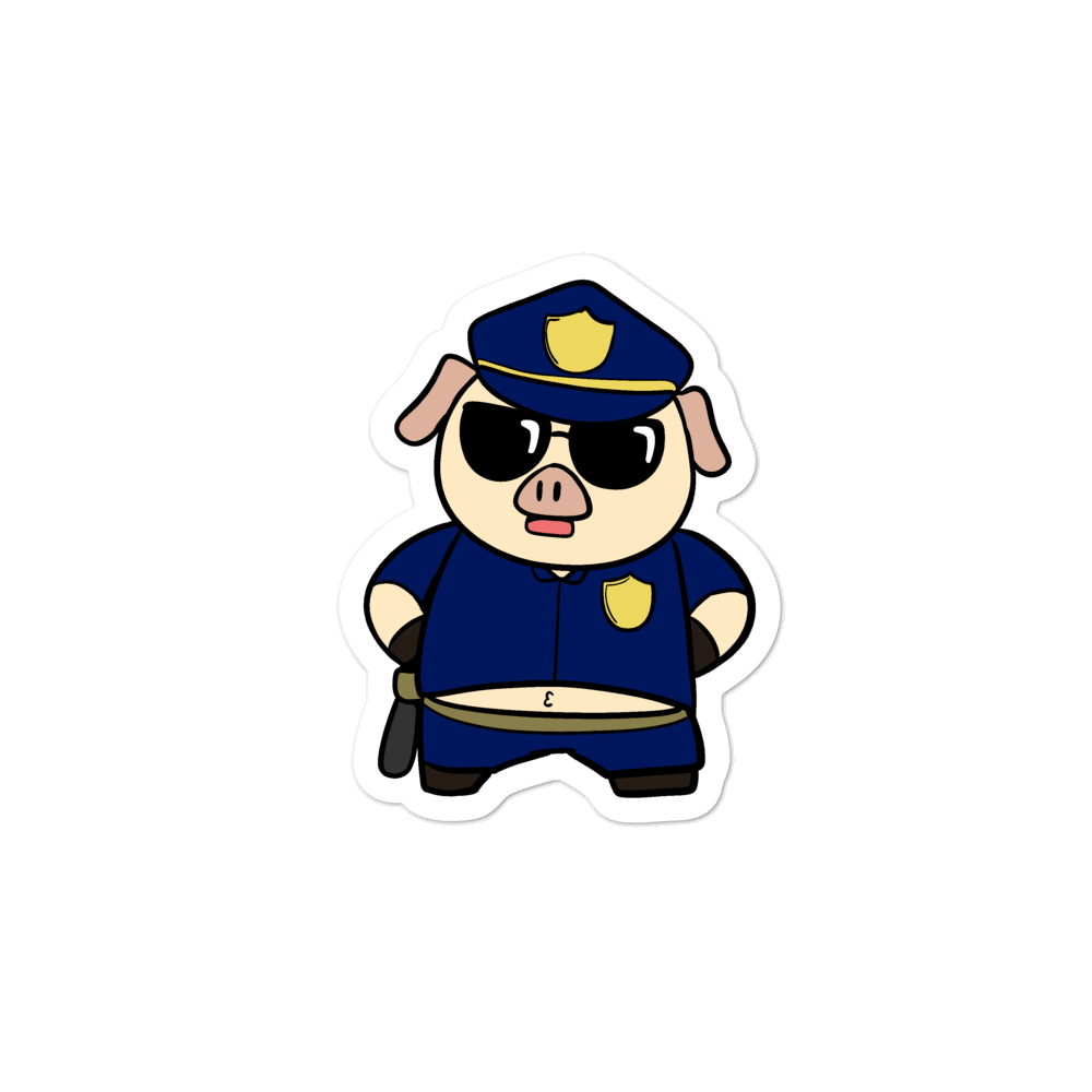 Police Pig Cartoon - Bubble-free stickers by Proud Libertarian