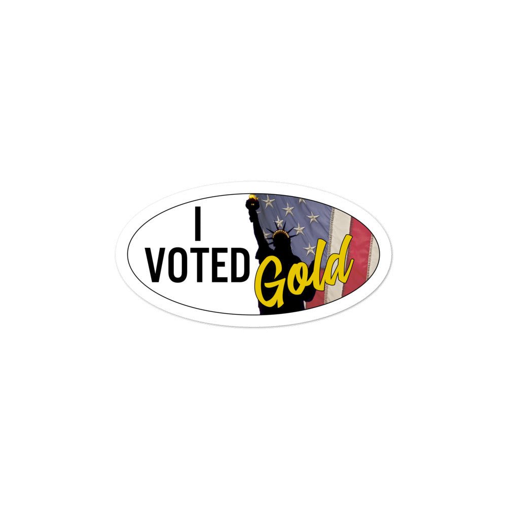 I Voted Gold - Large Vote Stickers (Design 4) by Proud Libertarian