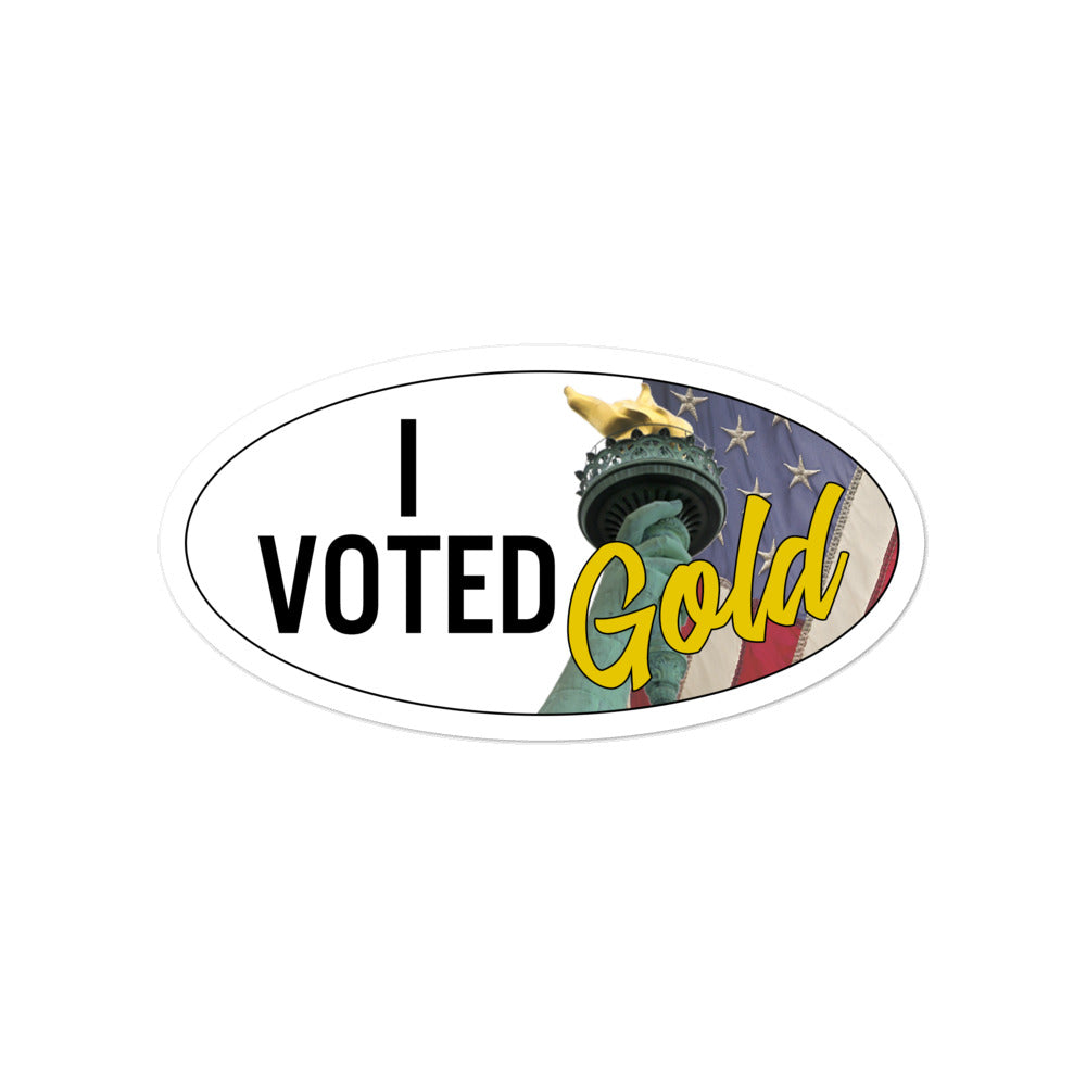 I Voted Gold - Large Vote Stickers (Design 2) by Proud Libertarian