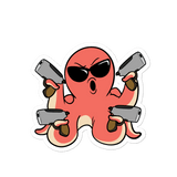 Second Amendment Octopus Cartoon - Bubble-free stickers by Proud Libertarian