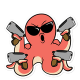 Second Amendment Octopus Cartoon - Bubble-free stickers by Proud Libertarian