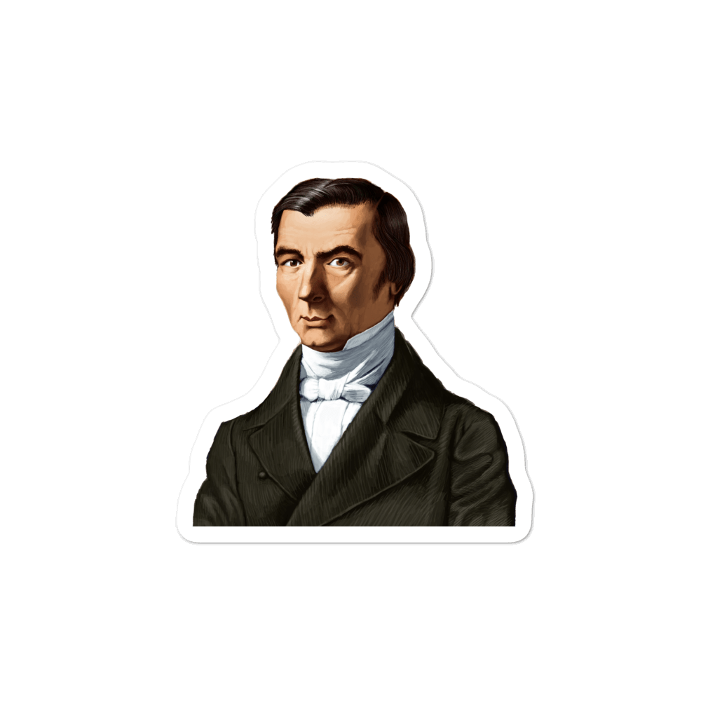 Frederic  Bastiat Bubble-free stickers by Proud Libertarian