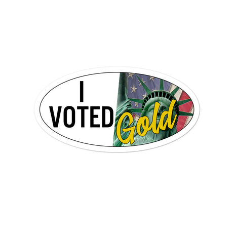 I Voted Gold - Large Vote Stickers (Design 1) by Proud Libertarian