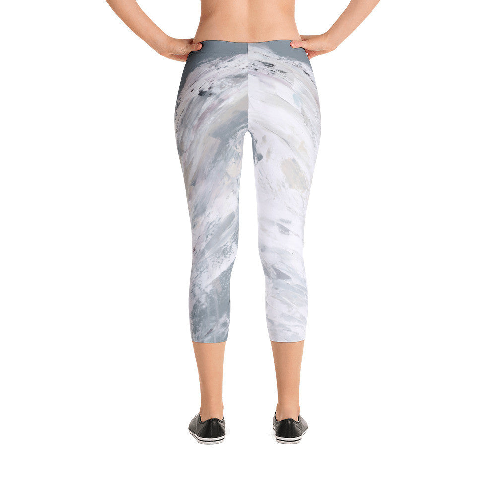 Angel Watching Over You Capri Leggings by DeannArt