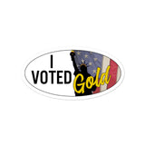 I Voted Gold - Large Vote Stickers (Design 4) by Proud Libertarian