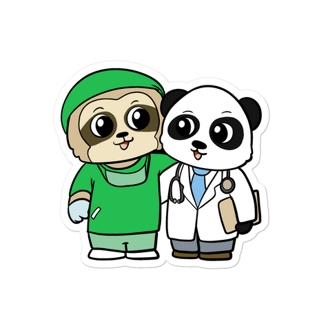 Doctor and Surgeon Cartoon - Bubble-free stickers by Proud Libertarian