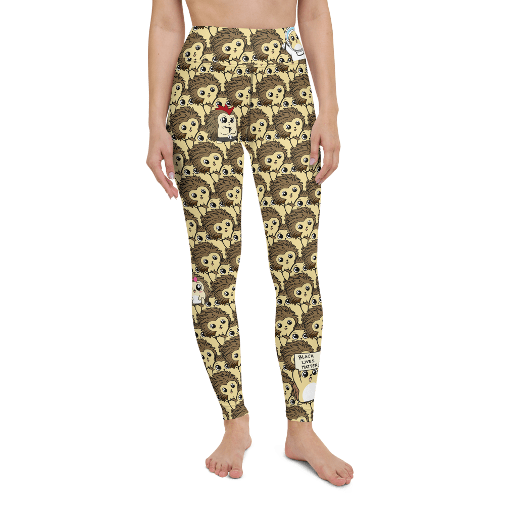 Libertarian Party Cartoon Porcupine Yoga Leggings by Proud Libertarian