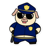 Police Pig Cartoon - Bubble-free stickers by Proud Libertarian