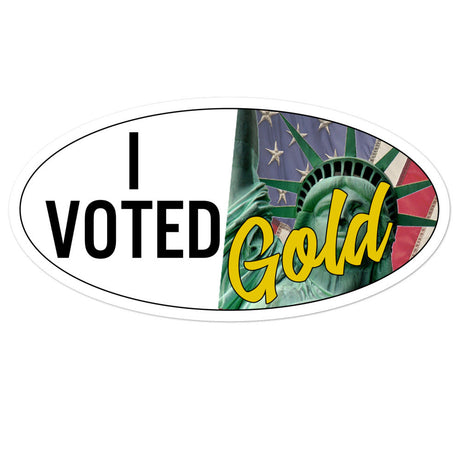 I Voted Gold - Large Vote Stickers (Design 1) by Proud Libertarian