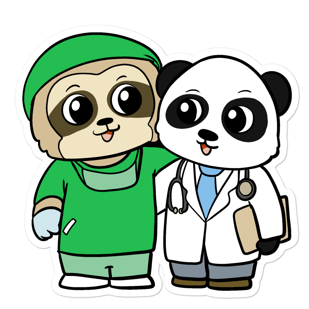 Doctor and Surgeon Cartoon - Bubble-free stickers by Proud Libertarian