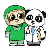 Doctor and Surgeon Cartoon - Bubble-free stickers by Proud Libertarian