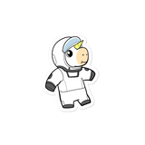 Space Unicorn Cartoon - Bubble-free stickers by Proud Libertarian