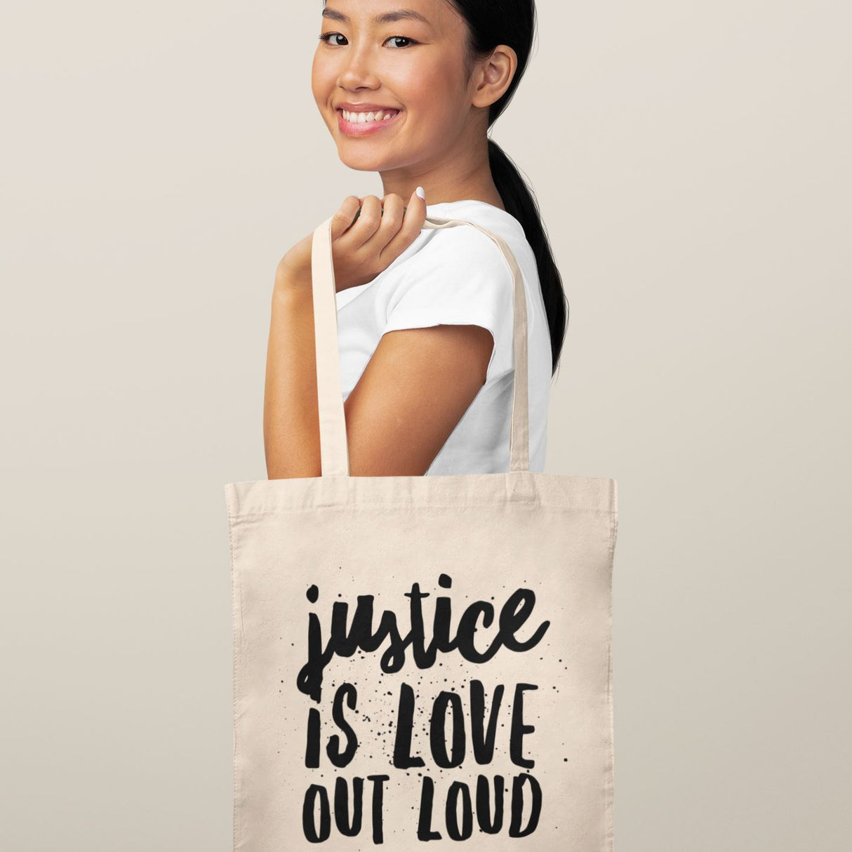 Justice Is Love Out Loud | Tote Bag by The Happy Givers