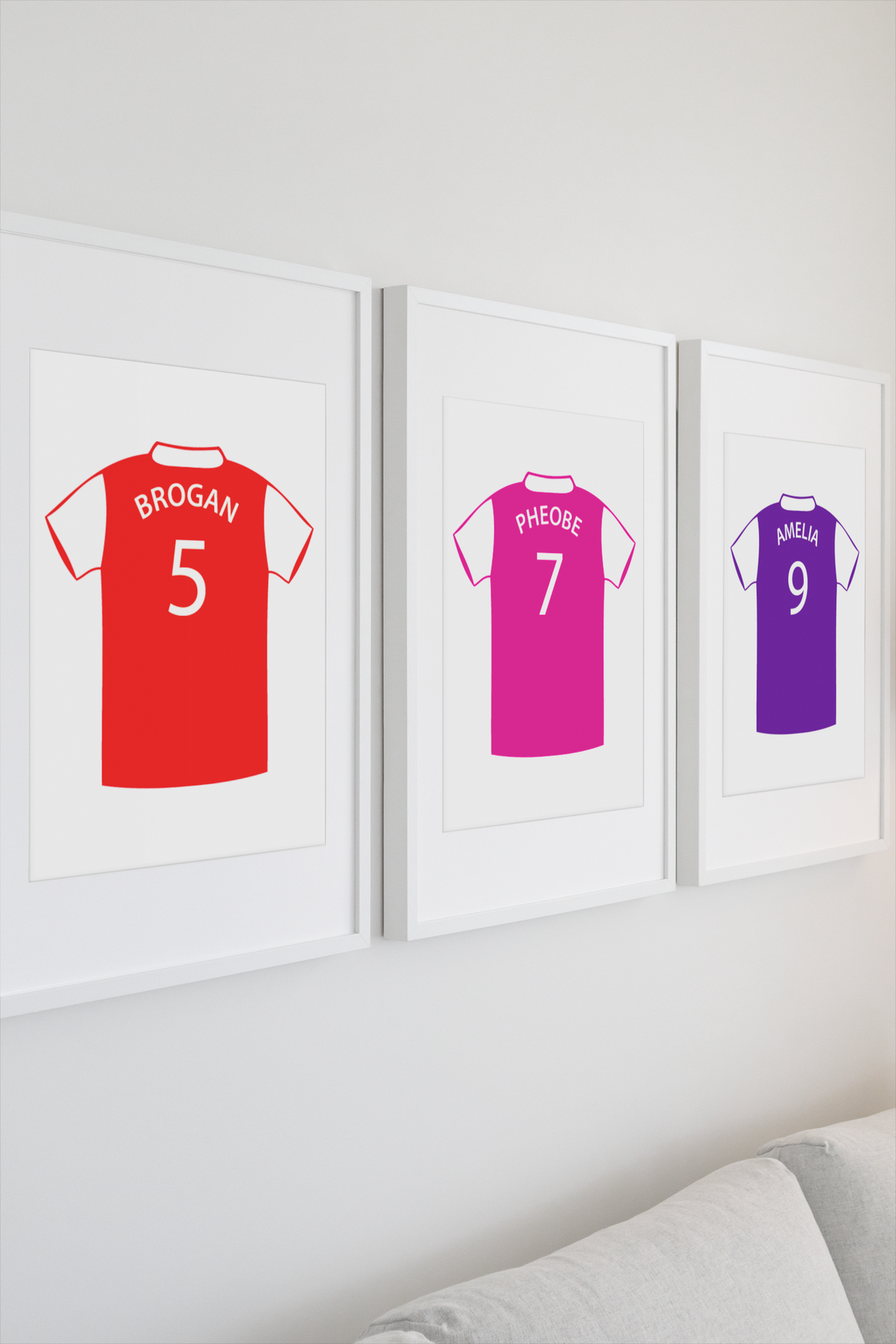 Personalised Football Rugby Team Shirt Child Name Age Wall Art Home Decor Print by WinsterCreations™ Official Store