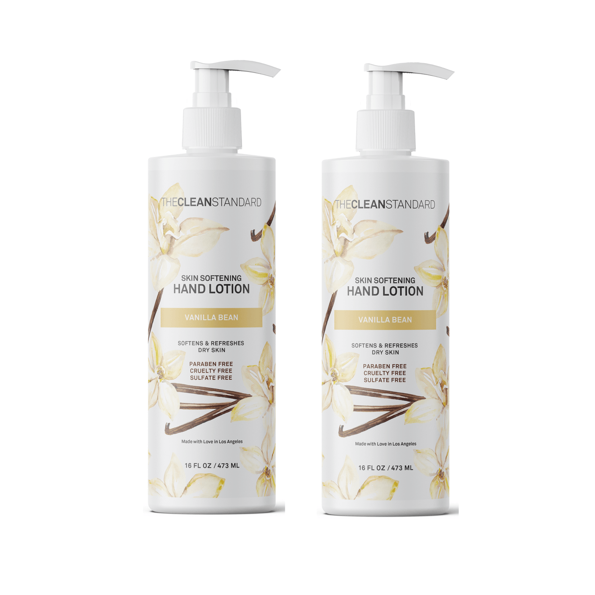 Moisturizing Hand Lotion for Dry Skin and Moisturizer with Shea Butter, Vanilla Extract | Hydrating Non Greasy Hand Cream for Women and Men by THE CLEAN STANDARD | 2 Bottle Set x 16 fl oz with Lotion Pump by  Los Angeles Brands