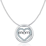 Mom Necklace Heart Circle Of Love Silver Finished Necklace by Hollywood Sensation®