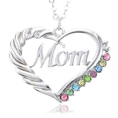 Mom Crystal Heart Necklace by Fashion Hut Jewelry